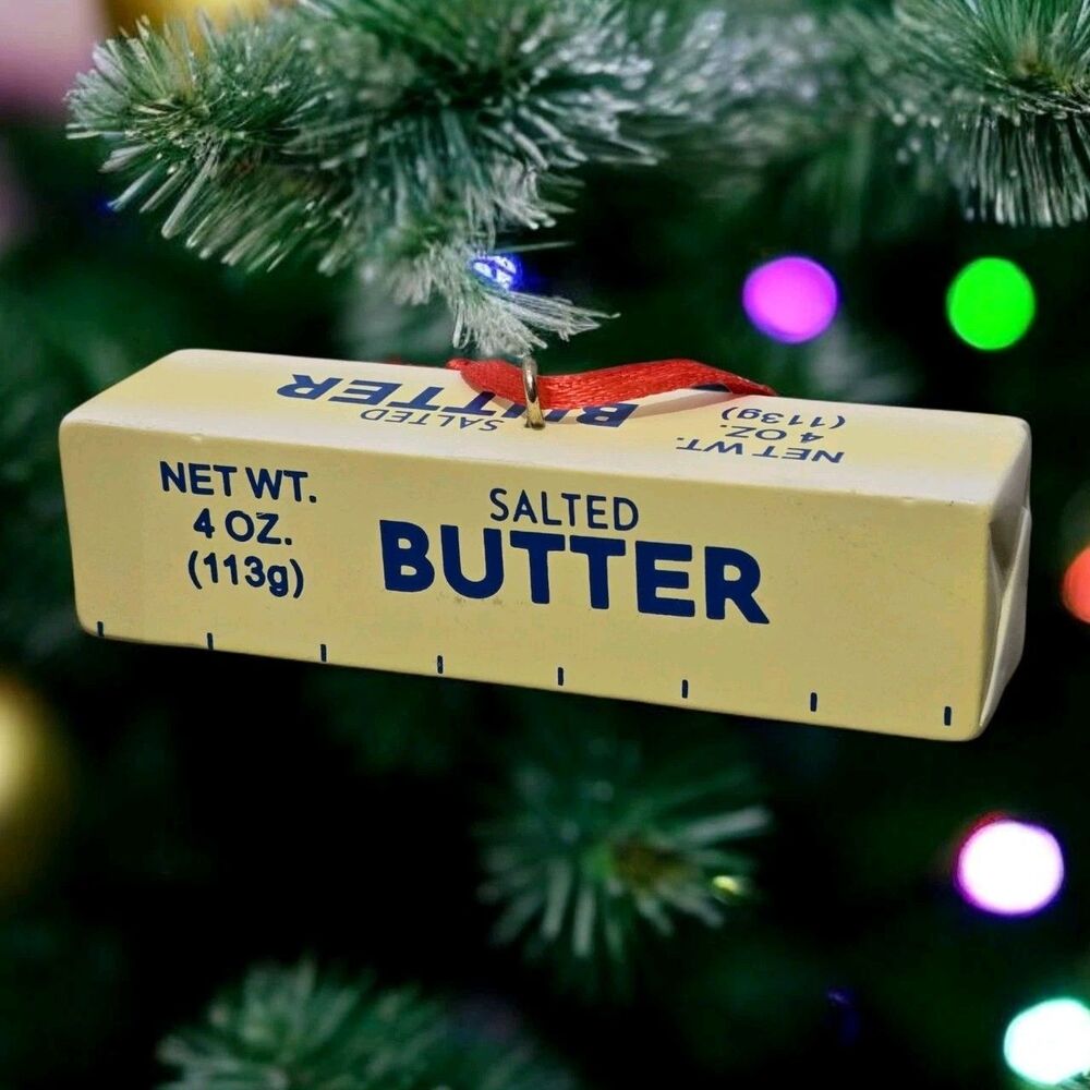 Cracker Barrel Salted Butter Stick Ornament 4 oz Food Christmas Decor